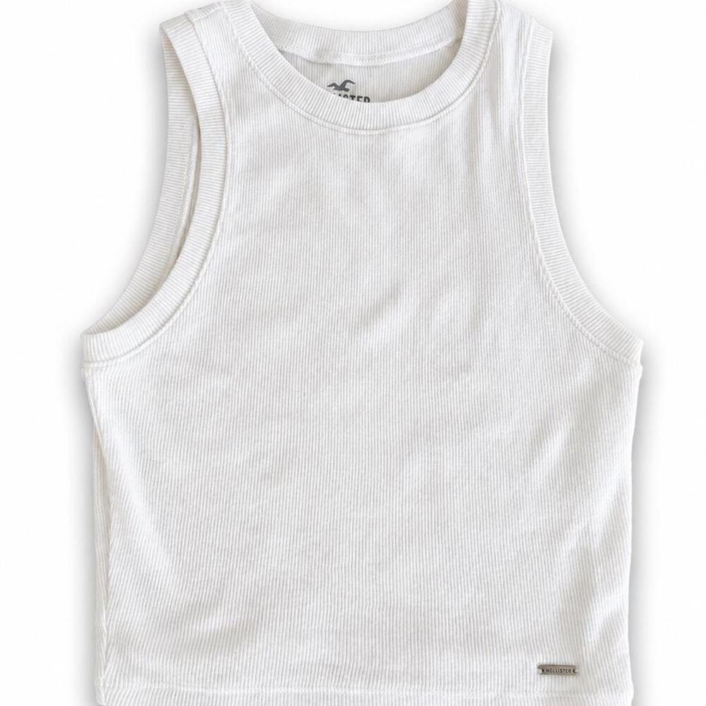 White Hollister Co. ribbed cropped tank top Women XS
